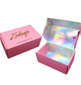 Custom Logo Colored Holographic Cardboard Cosmetic Beauty Shipping Box Tuck In Flap Boxes