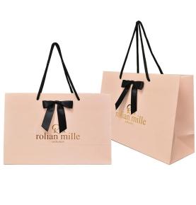 Manufacturer Luxurious Paper Packaging Gift Bags with Large Bow For Jewelry
