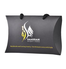 Custom Logo Design Luxury Pillow Shape Carrier Paper Small Gift Packaging Bags For Wig Hair Extensions 