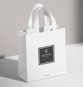 Suppliers Custom White Paper Bag With Logo Print Luxe Brand Paper Carry Bags For Shopping Retail Clothes