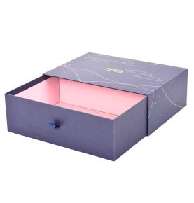 China Supplier Drawer Dress Gift Box Packaging Purple Boxes For Packiging Clothes Apparel Garment 