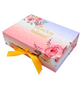 Custom Printing Paper High Quality Wedding Souvenir Favors Foldable Magnetic Gift Boxes Set For Bridesmaid 