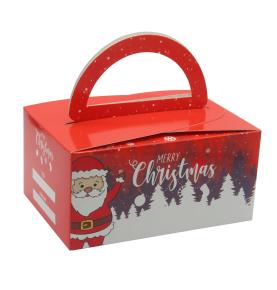 Cheapest Printed Tall Christmas Gable Boxes Artisan Candy Favour Pastry Boxes With Handle 