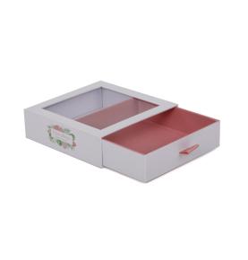 Custom Logo Printing Paper Cardboard Drawer Gift Packaging Jewelry Bracelet Boxes With Clear Window 