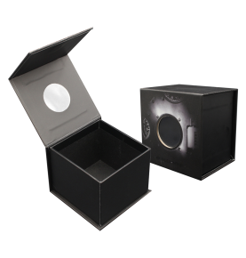 Custom Printed Premium Cardboard Black Magnetic Watch Boxes Cases Packaging Gift Box For Wrist Watch