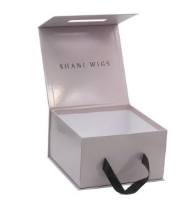 Custom Printed Hair Bags Folding Magnetic Flap Gift Boxes For Wig Luxury Hair Extension Bundle Package Box With Logo 