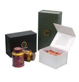 Custom Logo Printed Luxury Square Book Shaped Tea Packaging Magnetic Flap Gift Boxes For Tea Bags
