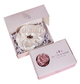 Custom Printed Logo Empty Silk Hair Scrunchies Gift Packaging Boxes For Headbands And Hairclips 