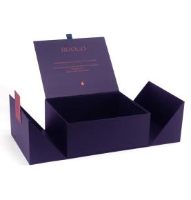 Factory Custom Logo Printed Purple Keepsake Gift Boxes With Double Door Cosmetic Perfume Packaging Gift Box