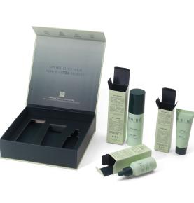  Custom Luxury Paper Cardboard Magnetic Skincare Gift Box Face Cream Cosmetic Oil Bottles Set Packaging Box With Eva Foam Insert 