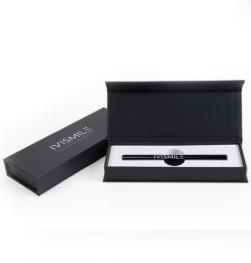 Custom Printed Luxury Black Cardboard Gift Pen Magnetic Flap Packaging Box Magnet Pencil Boxes 