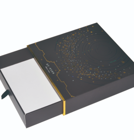 Custom Logo Golden Foiled Black Cardboard Drawer Jewelry Gift Boxes Display Box
